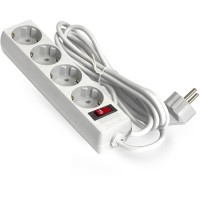 Удлинитель ExeGate EC-4-5W EX279401RUS белый 4 евророзетки с заземлением, 5м, защита от перегрузки, выключатель с подсветкой