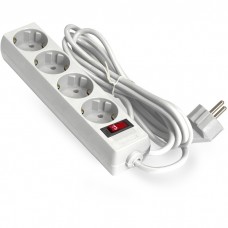 Удлинитель ExeGate EC-4-5W EX279401RUS белый 4 евророзетки с заземлением, 5м, защита от перегрузки, выключатель с подсветкой