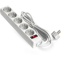 Удлинитель ExeGate EC-5-3W EX279360RUS белый 5 евророзетки с заземлением, 3м, защита от перегрузки, выключатель с подсветкой