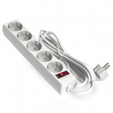 Сетевой фильтр ExeGate SP-5-3W EX221187RUS белый 5 евророзетки с заземлением, 3м, защита от перегрузки, выключатель с подсветкой