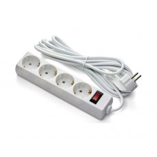 Удлинитель ExeGate EC-4-3W EX279400RUS белый 4 евророзетки с заземлением, 3м, защита от перегрузки, выключатель с подсветкой