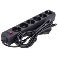 Сетевой фильтр ExeGate SP-6-3B EX119393RUS черный (6 евророзетки с заземлением, 3м, защита от перегрузки, выключатель с подсветкой)