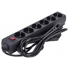 Сетевой фильтр ExeGate SP-6-3B EX119393RUS черный (6 евророзетки с заземлением, 3м, защита от перегрузки, выключатель с подсветкой)