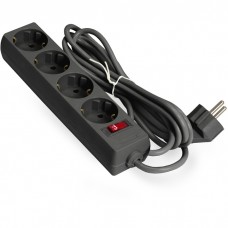 Удлинитель ExeGate EC-4-1.8B EX279396RUS черный 4 евророзетки с заземлением, 1.8м, защита от перегрузки, выключатель с подсветкой