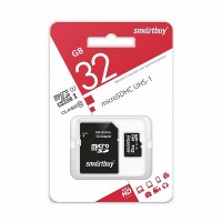 Карта памяти Smartbuy microSDHC 32GB Class10 + adapter (SB32GBSDCL10-01)