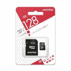 Карта памяти SMARTBUY (SB128GBSDCL10-01) MicroSDXC 128GB Class10 UHS-I U1 + адаптер