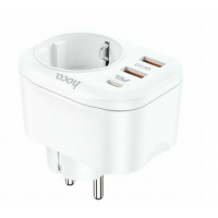 Сетевой фильтр Hoco NS3 1 гнездо + PD 20W + 2USB QC3.0 18W (White)