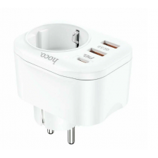 Сетевой фильтр Hoco NS3 1 гнездо + PD 20W + 2USB QC3.0 18W (White)
