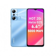 Смартфон Infinix HOT 20i 4/64Gb Blue, 8x(2 ГГц), 2 SIM, IPS, 1612x720, камера 13+2+2 Мп, 4G, GPS, FM