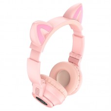 Наушники bluetooth полноразмерные BOROFONE BO18 Cat ear (розовый)