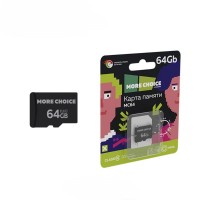 Карта памяти 64Gb Micro-SD More choice Class10 V10 MC64 (Black White)