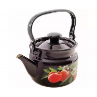 Чайник эмалированный КМЗ 42704-082/6-У4 цилиндрический с рисунком (коричневый) 1,5л