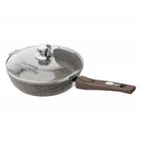 Сковорода 28см Мечта Premium mokko со съемной ручкой и крышкой с028902