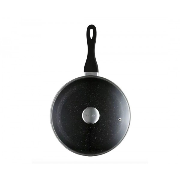 Сковорода с крышкой Zeidan Z-90242 индукционная, алюминиевая с каменным покрытием, 24 см