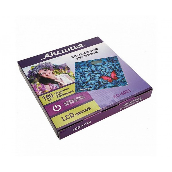 Весы напольные электронные Аксинья КС-6001 Бабочки