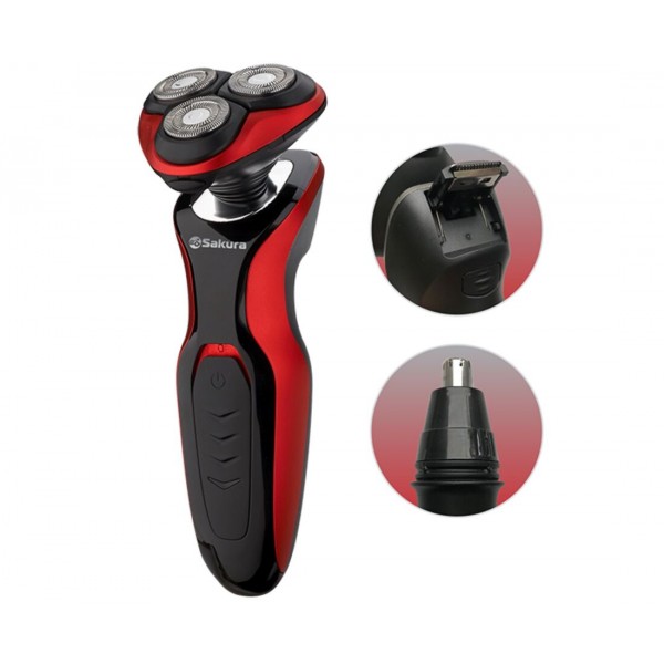 Электробритва  Sakura SA-5421BR черный/красный