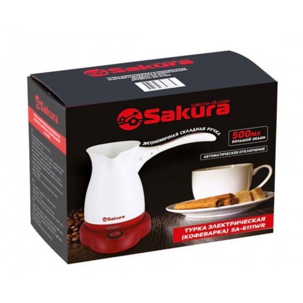 Электрокофеварка-турка Sakura SA-6111WR белый/красный