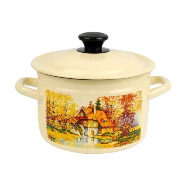 Кастрюля эмалированная КМЗ Старая мельница 3л (41704-122/6-У4)