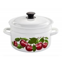 Кастрюля эмалированная КМЗ Вишневый сад 6л (41804-182/6-У4)