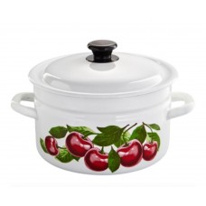 Кастрюля эмалированная КМЗ Вишневый сад 6л (41804-182/6-У4)