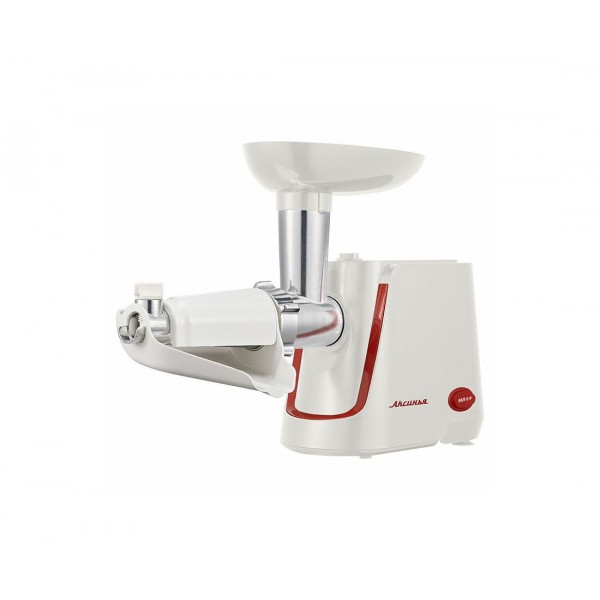 Мясорубка Аксинья КС-2002 белый/красный + насадка для томатов, 2000Вт, 1,7 кг/мин, реверс