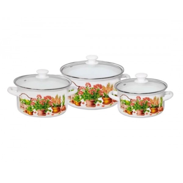 Набор посуды эмалированной КМЗ Гиацинт-1-Люкс 6 предметов