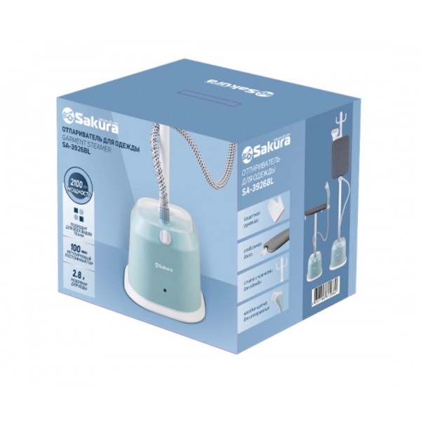Отпариватель напольный Sakura SA-3926BL 2100Вт белый/голубой