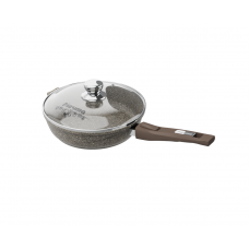 Сковорода Мечта Premium mokko с022902 22см с крышкой и съемной ручкой