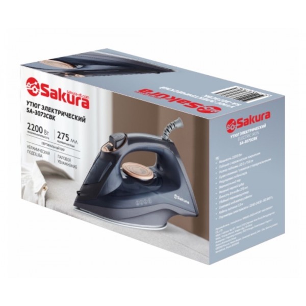 Утюг Sakura SA-3073CBK 2200Вт черный/золотой