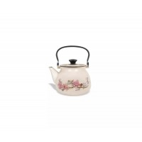 Чайник эмалированный КМЗ 42104-122/6-У4 сферический с рисунком Магнолия (слоновая кость) 3,0л