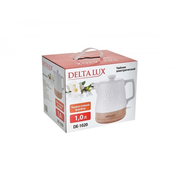 Электрочайник DELTA LUX DE-1020 1,0л 1500Вт белый