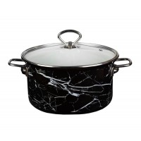 Кастрюля эмалированная КМЗ Черный мрамор 5л (72315-563/4.01-У1)