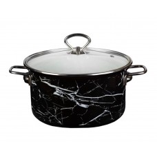 Кастрюля эмалированная КМЗ Черный мрамор 5л (72315-563/4.01-У1)
