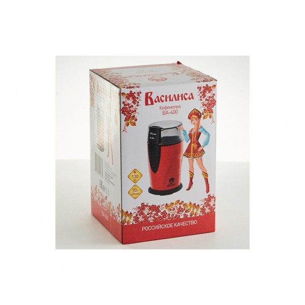 Кофемолка Василиса ВА-400 красно-черная