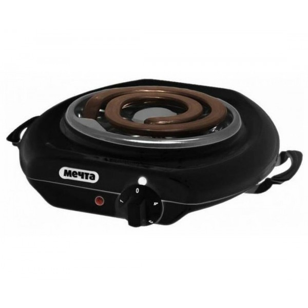 Электрическая плита Мечта 112Т  одноконфорочная настольная в скругленном корпусе черная