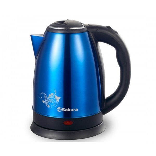 Электрочайник Sakura SA-2134BL 1,8л 1800Вт  синий металлический/чёрный