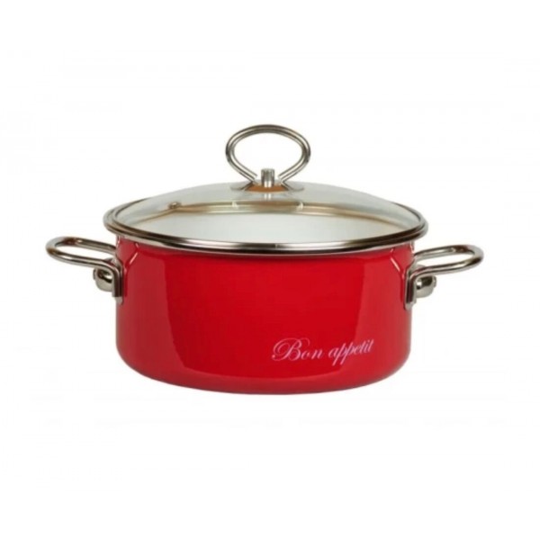 Кастрюля эмалированная Appetite Bon Appetit 2л (8SD165S вишневый)