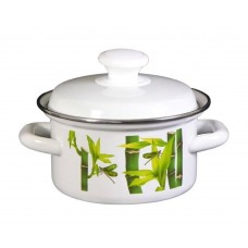 Кастрюля эмалированная КМЗ белая с рисунком 1л (42304-072/6)