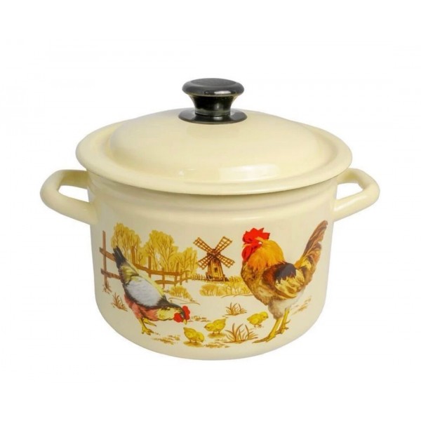 Кастрюля эмалированная КМЗ Подворье 4л (41704-142/6-У4)