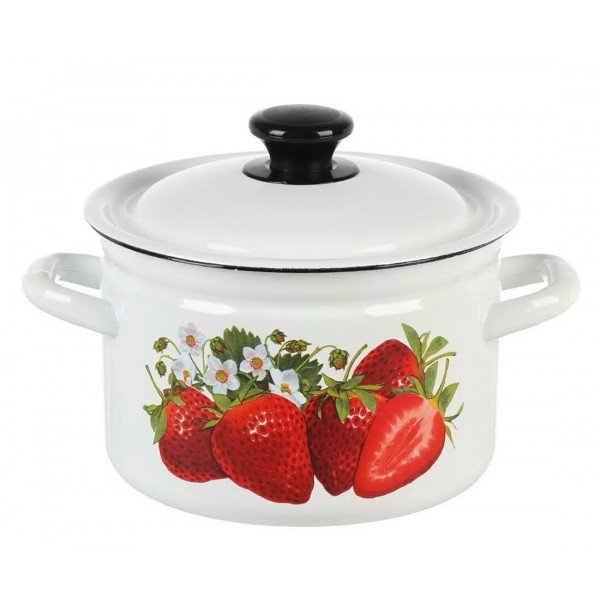 Кастрюля эмалированная КМЗ Садовая клубника 3л (41704-122/6-У4)
