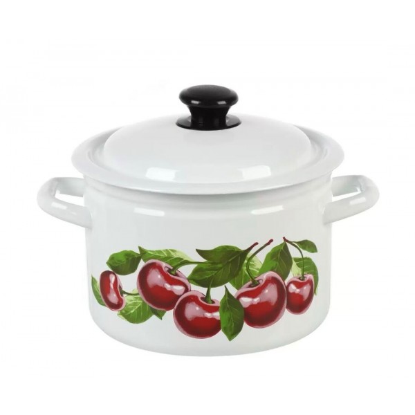 Кастрюля эмалированная КМЗ Вишневый сад 4л (41704-142/6-У4)