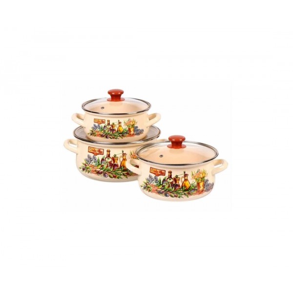 Набор кастрюль Италика-1-Экстра (2,0л, 3,0л, 4,0л) бежевый