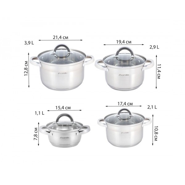 Набор посуды Kamille КМ-5637S 8 предметов