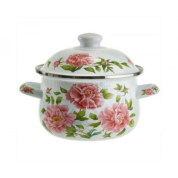 Кастрюля MetaLLoni 2 л Пионы EM-1501