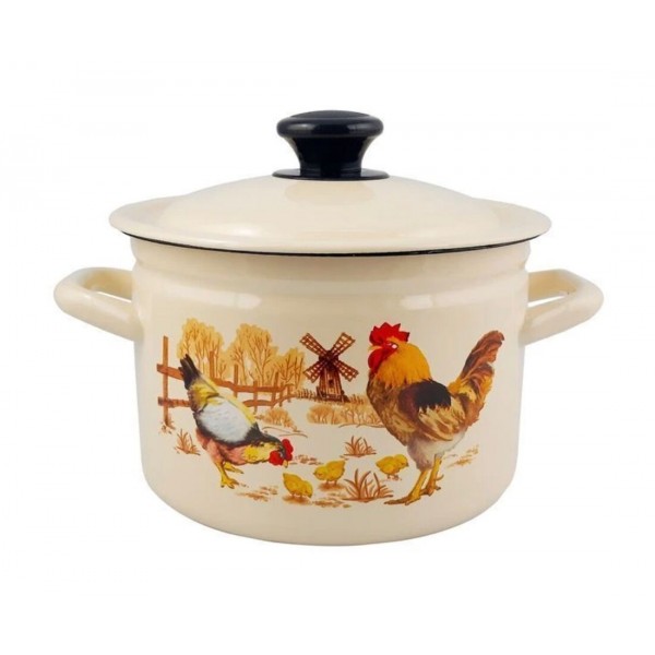 Кастрюля эмалированная КМЗ Подворье 3л (41704-122/6-У4)