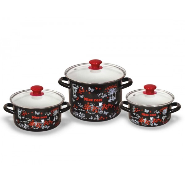 Набор посуды эмалированной 6 предметов Отдых-5-1Люкс