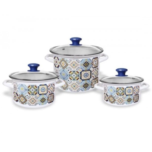 Набор посуды эмалированной КМЗ Мозаика-5-1-Люкс 6 предметов