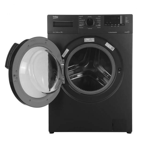 Стиральная машина автомат BEKO WSPE6H612A 6.5кг, инверторная, антрацит