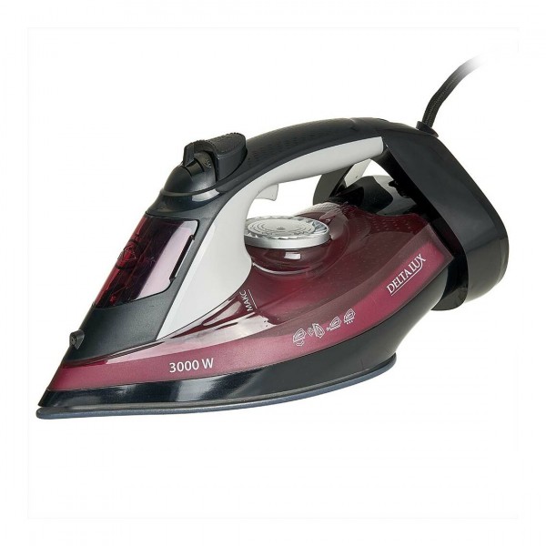 Утюг DELTA LUX DE-3009 3000 Вт черный/бордовый