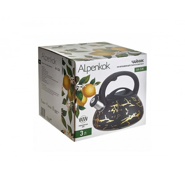 Чайник со свистком из нержавеющей стали ALPENKOK AK-538 3,0л